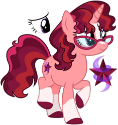 Size: 1366x1453 | Tagged: safe, artist:strawberry-spritz, imported from derpibooru, oc, pony, unicorn, female, glasses, horn, mare, offspring, parent:sunburst, parent:twilight sparkle, parents:twiburst, simple background, solo, transparent background