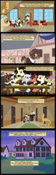 Size: 2160x6770 | Tagged: safe, artist:mr100dragon100, imported from derpibooru, oc, oc:elizabeth, oc:thomas the wolfpony, bat pony, earth pony, undead, unicorn, vampire, comic:throne of dracula the secret world, adam (frankenstein monster), bar, dark forest au's dr. jekyll and mr. hyde, dark forest au's dracula, dark forest au's matthew, dark forest au's phantom of the opera (erik), griffin (character), hallway, horn, inn, mummy, night, sunset, swamp pony