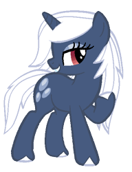 Size: 400x521 | Tagged: safe, artist:kharmacal, imported from derpibooru, oc, oc only, oc:adularia, pony, unicorn, base used, eyeshadow, grin, horn, lidded eyes, makeup, raised hoof, simple background, smiling, solo, transparent background, unshorn fetlocks