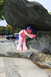 Size: 1824x2736 | Tagged: safe, artist:atalonthedeer, imported from derpibooru, firefly, 2014, fountain, fursuit, g1, galacon, hat, outdoors, ponysuit, solo