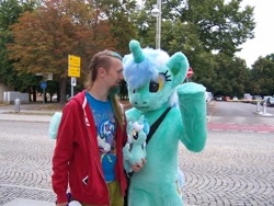 Size: 2304x1728 | Tagged: safe, imported from derpibooru, lyra heartstrings, 2015, fursuit, galacon, irl, photo, ponysuit