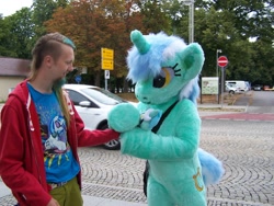 Size: 2304x1728 | Tagged: safe, imported from derpibooru, lyra heartstrings, 2015, fursuit, galacon, irl, photo, ponysuit