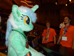 Size: 2560x1920 | Tagged: safe, imported from derpibooru, lyra heartstrings, 2015, fursuit, galacon, irl, photo, ponysuit