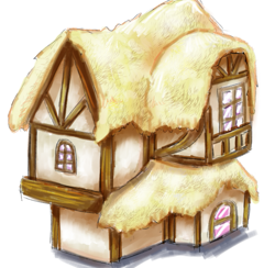 Size: 587x572 | Tagged: safe, artist:buttercupsaiyan, imported from derpibooru, digital art, drawpile, exterior building, house, no pony, ponyville