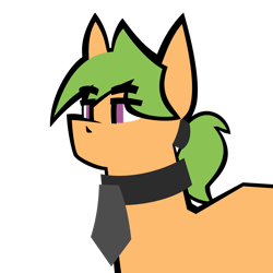 Size: 2074x2073 | Tagged: safe, artist:s410, derpibooru exclusive, imported from derpibooru, oc, oc only, pony, clothes, green mane, necktie, orange coat, ponytail, purple eyes, simple background, solo, transparent background, vector