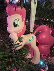 Size: 3024x4032 | Tagged: safe, artist:melissahutchinson23, imported from derpibooru, pinkie pie, earth pony, pony, christmas, christmas tree, cute, diapinkes, female, hallmark, holiday, irl, mare, ornament, ornaments, photo, tree