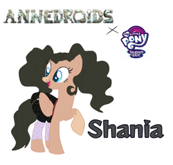 Size: 3962x3776 | Tagged: safe, artist:earth.loser, imported from derpibooru, pegasus, annedroids (tv show), clothes, crossover, leggings, markings, open mouth, pigtails, polka dot skort, polka dot socks, raised hoof, reference sheet, shania (annedroids), skort, tv show