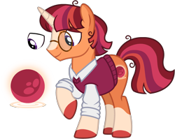 Size: 2623x2092 | Tagged: safe, artist:strawberry-spritz, imported from derpibooru, oc, pony, unicorn, glasses, horn, male, offspring, parent:moondancer, parent:sunburst, parents:sundancer, simple background, solo, stallion, sweater vest, transparent background