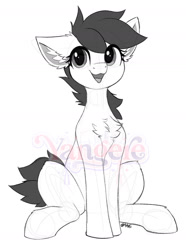 Size: 1280x1722 | Tagged: safe, artist:yangere, imported from derpibooru, oc, unnamed oc, earth pony, female, full body, sitting, sketch, watermark