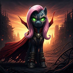 Size: 1024x1024 | Tagged: safe, generator:nightcafe ai, imported from twibooru, fluttershy, ai content, ai generated, crossover, generator:google imagen 3.0, image, needs more jpeg, spawn