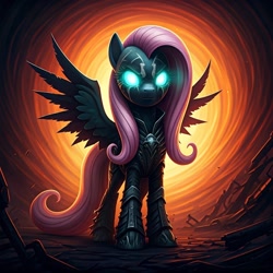 Size: 1024x1024 | Tagged: safe, generator:nightcafe ai, imported from twibooru, fluttershy, ai content, ai generated, crossover, generator:google imagen 3.0, image, needs more jpeg, spawn