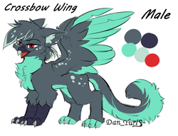 Size: 2641x2030 | Tagged: safe, alternate version, artist:yuris, imported from derpibooru, oc, oc only, oc:crossbow wing, griffon, floppy ears, griffon oc, male, open mouth, simple background, sketch, solo, white background