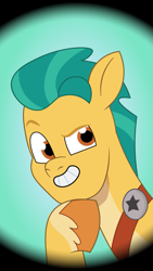 Size: 675x1200 | Tagged: safe, artist:prixy05, imported from derpibooru, hitch trailblazer, earth pony, pony, g5, hoof on chin, male, my little pony: tell your tale, solo, stallion