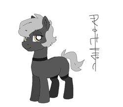 Size: 809x705 | Tagged: safe, artist:mileslancer, imported from derpibooru, oc, oc only, oc:kohlen, earth pony, male, ms paint, simple background, solo, stallion, unknown language