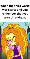 Size: 514x990 | Tagged: safe, artist:tom artista, edit, edited screencap, imported from derpibooru, screencap, adagio dazzle, aria blaze, sonata dusk, equestria girls, angry, expression, expressions, facial expressions, joke, meme, my little pony equestria girls: rainbow rocks, politics, the dazzlings, war