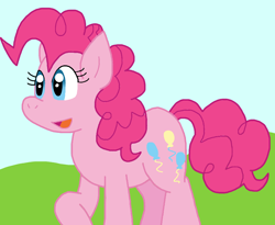 Size: 954x783 | Tagged: safe, artist:cmara, imported from derpibooru, pinkie pie, earth pony, pony, female, outdoors, solo