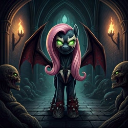 Size: 1024x1024 | Tagged: safe, generator:nightcafe ai, imported from twibooru, fluttershy, ai content, ai generated, crossover, generator:google imagen 3.0, image, needs more jpeg, spawn