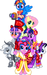 Size: 844x1356 | Tagged: safe, artist:cencerberon, artist:cheezedoodle96, artist:cloudy glow, artist:dasheroni, artist:dashiesparkle, artist:illumnious, artist:korsoo, artist:slb94, imported from derpibooru, applejack, flutterholly, fluttershy, merry, pinkie pie, rainbow dash, rarity, snowdash, snowfall frost, spirit of hearth's warming past, spirit of hearth's warming presents, starlight glimmer, twilight sparkle, alicorn, earth pony, pegasus, pony, unicorn, a hearth's warming tail, tanks for the memories, bipedal, boots, bowtie, cider, clothes, digital art, dress, earmuffs, female, folded wings, hat, hoof shoes, horn, looking at you, manepxls, mare, mug, my little pony, open mouth, pixel art, pxls.space, scarf, shirt, shoes, simple background, smiling, spectacles, standing, top hat, transparent background, twilight sparkle (alicorn), victorian, waistcoat, wall of tags, wings, winter outfit