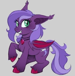 Size: 507x517 | Tagged: safe, imported from derpibooru, oc, oc only, oc:starfall nightwing, bat pony, bat pony oc, bat wings, gray background, ponysona, simple background, solo, wings