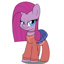 Size: 900x900 | Tagged: safe, artist:unitxxvii, imported from derpibooru, pinkie pie, earth pony, pony, choker, clothes, female, lidded eyes, looking at you, mare, pinkamena diane pie, shirt, skirt, socks, solo, stockings, thigh highs