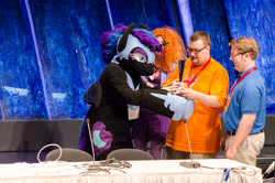 Size: 1600x1060 | Tagged: safe, imported from derpibooru, nightmare moon, 2015, fursuit, galacon, irl, photo, ponysuit