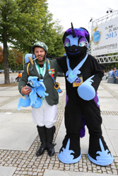 Size: 1824x2736 | Tagged: safe, imported from derpibooru, nightmare moon, 2015, fursuit, galacon, irl, photo, ponysuit