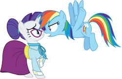 Size: 4650x3000 | Tagged: safe, artist:cloudy glow, imported from derpibooru, rainbow dash, rarity, school daze, duo, duo female, female, my little pony, schoolmarm rarity, simple background, transparent background, vector