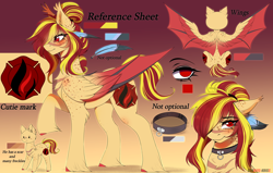 Size: 5500x3500 | Tagged: safe, artist:krissstudios, imported from derpibooru, oc, oc:nixy, bat pony, pony, female, hybrid wings, mare, reference sheet, solo, wings