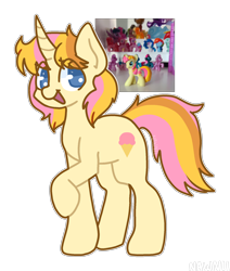 Size: 1630x1918 | Tagged: safe, artist:nawnii, imported from derpibooru, sweetcream scoops, pony, unicorn, horn, simple background, solo, toy, transparent background