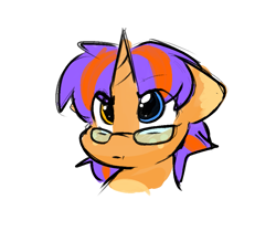 Size: 983x822 | Tagged: safe, artist:zutcha, imported from derpibooru, oc, oc only, alicorn, pony, bust, floppy ears, freckles, glasses, heterochromia, male, simple background, solo, stallion, white background