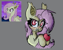 Size: 1345x1072 | Tagged: safe, artist:inked-dee, imported from derpibooru, fluttershy, bat pony, pony, bat ponified, flutterbat, race swap, screencap reference, solo