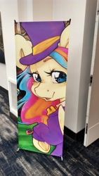 Size: 2340x4160 | Tagged: safe, artist:midnightpremiere, imported from derpibooru, oc, oc only, oc:golden gates, babscon, babscon mascots, photo, solo