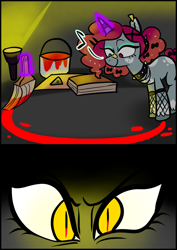 Size: 1240x1754 | Tagged: safe, artist:jully-park, imported from derpibooru, oc, oc only, oc:ailee hatter, oc:ella evans, pony, comic:how i meet my chaotic friends, comic, magic