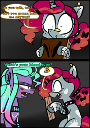 Size: 1240x1754 | Tagged: safe, artist:jully-park, imported from derpibooru, oc, oc only, oc:ailee hatter, oc:ella evans, bat pony, pony, comic:how i meet my chaotic friends, comic