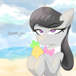 Size: 4096x4096 | Tagged: safe, artist:miranda_17, imported from derpibooru, octavia melody, piña colada, earth pony, pony, cute, digital art, duo, duo female, female, lesbian, musical instrument, my little pony, reference, solo, solo female