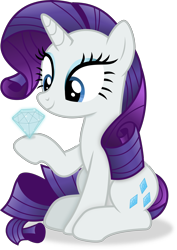 Size: 3028x4286 | Tagged: safe, artist:anime-equestria, imported from derpibooru, rarity, pony, unicorn, diamond, eyeshadow, female, horn, makeup, mare, simple background, sitting, smiling, solo, transparent background, vector