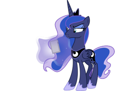 Size: 5200x3760 | Tagged: safe, artist:gaelgaming1, imported from derpibooru, princess luna, alicorn, pony, bad cropping, cellphone, female, magic, mare, phone, simple background, smartphone, solo, transparent background, vector