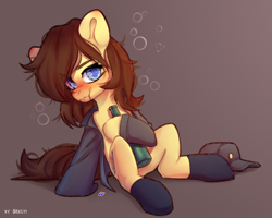 Size: 2500x2000 | Tagged: safe, artist:shelti, imported from derpibooru, oc, oc only, oc:clover springs, earth pony, pony, alcohol, blood, blushing, bottle, clothes, colored pupils, commission, drink, drunk, drunk bubbles, earth pony oc, emanata, empire, female, glass bottle, gradient background, hat, high res, hoof hold, jacket, long sleeves, looking at you, mare, open clothes, open jacket, partially undressed, sitting, socks, solo, star wars, uniform, wavy mouth