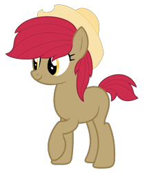 Size: 1313x1522 | Tagged: safe, artist:izzakenna, imported from derpibooru, oc, oc only, earth pony, pony, female, hat, mare, offspring, parent:apple bloom, parent:pipsqueak, parents:pipbloom, simple background, solo, transparent background