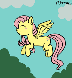 Size: 1773x1920 | Tagged: safe, artist:wrath-marionphauna, imported from derpibooru, fluttershy, blushing, flying, smiling, solo, spread wings, wings