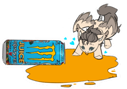 Size: 512x361 | Tagged: safe, artist:alrumoon_art, imported from derpibooru, oc, oc only, oc:dima, pegasus, pony, drink, energy drink, monster energy, solo