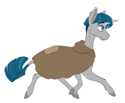 Size: 577x475 | Tagged: safe, artist:organizedchaotics, imported from derpibooru, part of a set, stygian, pony, unicorn, cloak, clothes, horn, male, simple background, skinny, solo, stallion, sternocleidomastoid, thin, white background