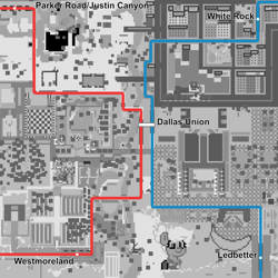 Size: 800x800 | Tagged: safe, imported from derpibooru, oc, oc:harmony star, pony, pony town, dallas, dallas area rapid transit, dallas union station, dart light rail, harmonycon, harmonycon 2025, justin canyon, ledbetter, map, minimap, parker road, pony town events, railroad, railroad map, texas, trinity river, westmoreland, white rock