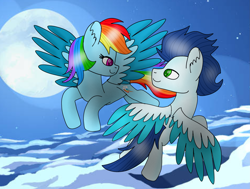 Size: 2335x1761 | Tagged: safe, imported from derpibooru, rainbow dash, soarin', pegasus, pony, female, male, mare, shipping, soarindash, stallion, straight