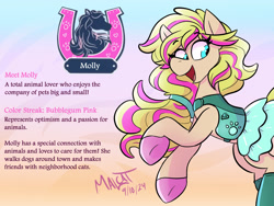 Size: 2000x1500 | Tagged: safe, artist:malcat, imported from derpibooru, oc, oc only, oc:molly, horse, clothes, dress, female, heart, horseshoes, mare, open mouth, open smile, paw prints, profile, raised hooves, smiling, solo, wild manes, wild manes oc