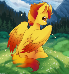 Size: 1400x1500 | Tagged: safe, artist:maravor, imported from derpibooru, oc, oc:dexstar, pegasus, pony, colored wings, gradient wings, male, not spitfire, solo, stallion, wings