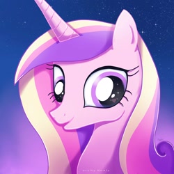 Size: 2000x2000 | Tagged: safe, artist:nnaly, imported from derpibooru, princess cadance, alicorn, pony, bust, female, heart, heart eyes, horn, mare, portrait, signature, smiling, solo, sparkles, sparkly eyes, wingding eyes