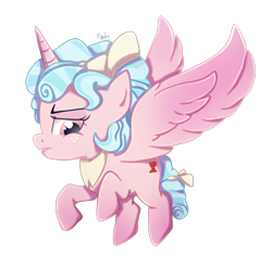 Size: 1748x1722 | Tagged: safe, artist:nnaly, imported from derpibooru, cozy glow, alicorn, pony, alicornified, cozycorn, female, filly, flying, foal, freckles, horn, race swap, simple background, solo, spread wings, transparent background, wings