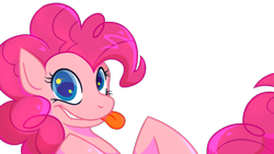 Size: 1280x720 | Tagged: safe, artist:skaluli, imported from derpibooru, pinkie pie, simple background, solo, tongue out, transparent background