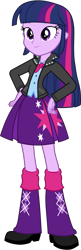 Size: 1624x5005 | Tagged: safe, artist:octosquish7260, imported from derpibooru, twilight sparkle, human, equestria girls, blouse, boots, clothes, female, jacket, leather, leather jacket, leg warmers, shirt, shoes, simple background, skirt, solo, standing, transparent background